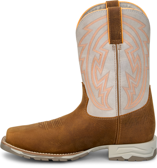 JUSTIN - 11" LYTLE WORK BOOT BONE/BROWN - WATERPROOF (STEEL TOE)