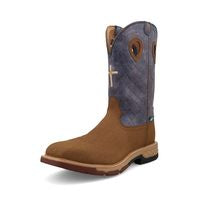 TWISTED X - 12" WESTERN WORK BOOT - CLAY & PEACOCK (COMPOSITE TOE)