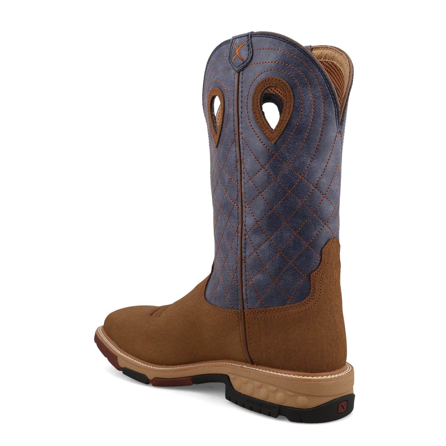 TWISTED X - 12" WESTERN WORK BOOT - CLAY & PEACOCK (COMPOSITE TOE)