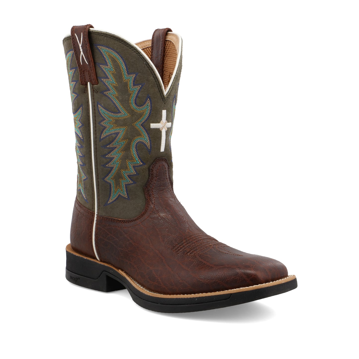 TWISTED X - 11" TECH X BOOT - BROWN & GREEN - MXW0004