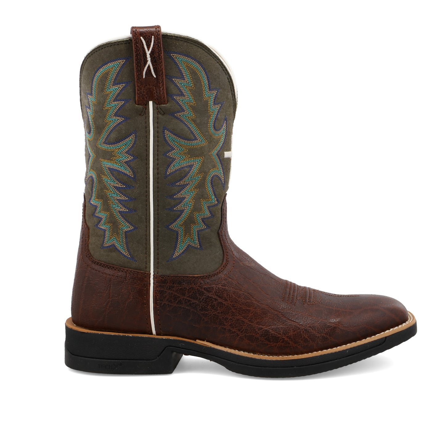 TWISTED X - 11" TECH X BOOT - BROWN & GREEN - MXW0004