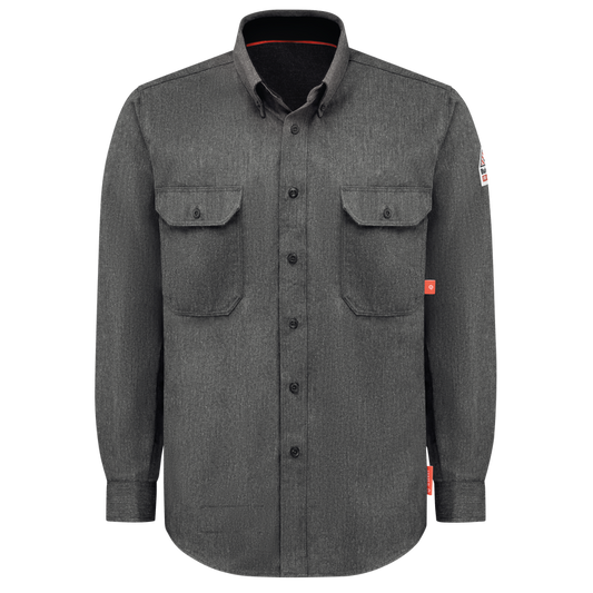 BULWARK FR - MEN'S IQ SERIES COMFORT WOVEN LONG SLEEVE LIGHTWEIGHT SHIRT - AMERICAN MADE - QS50DG