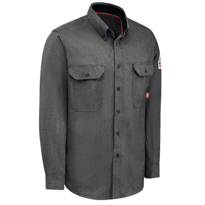 BULWARK FR - MEN'S IQ SERIES COMFORT WOVEN LONG SLEEVE LIGHTWEIGHT SHIRT - AMERICAN MADE - QS50DG