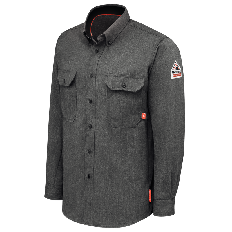 BULWARK FR - MEN'S IQ SERIES COMFORT WOVEN LONG SLEEVE LIGHTWEIGHT SHIRT - AMERICAN MADE - QS50DG