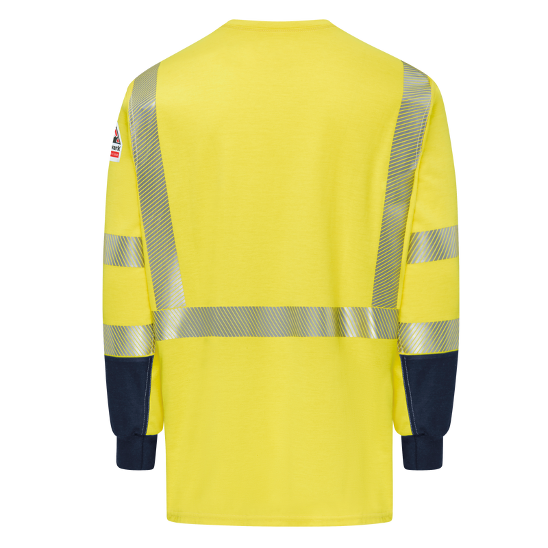 BULWARK FR - HI-VISIBILITY LIGHTWEIGHT COLORBLOCK LONG SLEEVE T-SHIRT - AMERICAN MADE - SMB2HN2