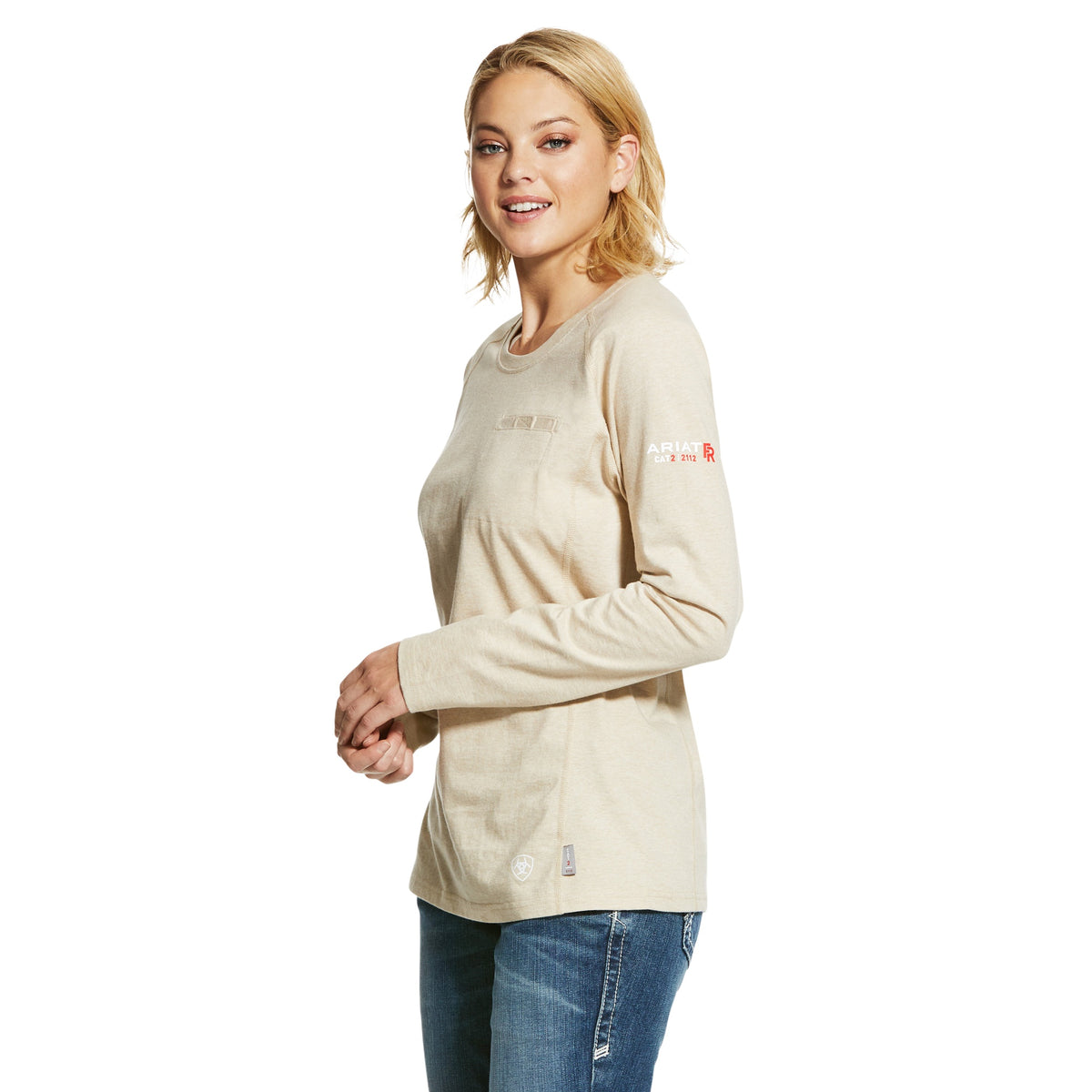 ARIAT FR - WOMEN'S FR AIR CREW T-SHIRT - SAND