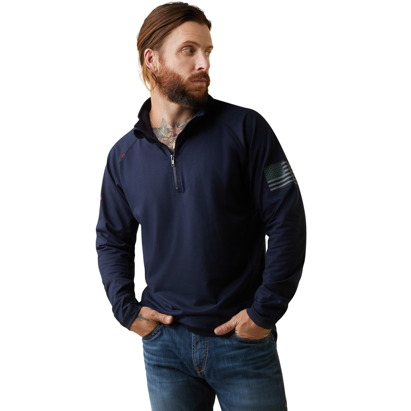 ARIAT FR - FR COMBAT STRETCH PATRIOT 1/4 ZIP WORK SHIRT - 10043565