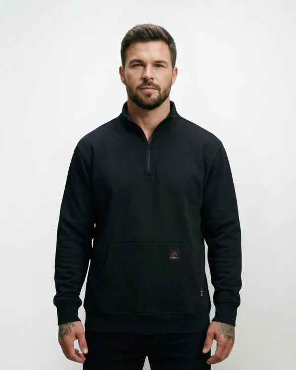 FORGE FR - MEN'S HIGH NECK 1/4 ZIP FULL SLEEVE SWEATSHIRT