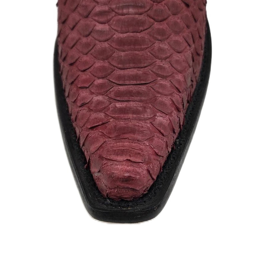 CORRAL - WOMEN'S GENUINE RED FULL PYTHON SNIP TOE TALL TOP WESTERN BOOT - A4194