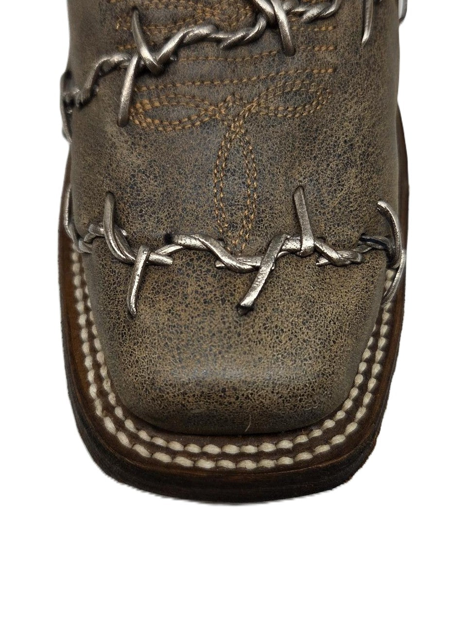 CORRAL - WOMEN'S BROWN WOVEN BARBED WIRE RODEO COWBOY BOOT - A3815