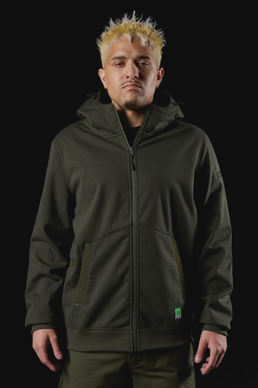 FXD - BONDED 3-LAYER MEMBRANE FLEECE ZIP HOODIE - GREEN