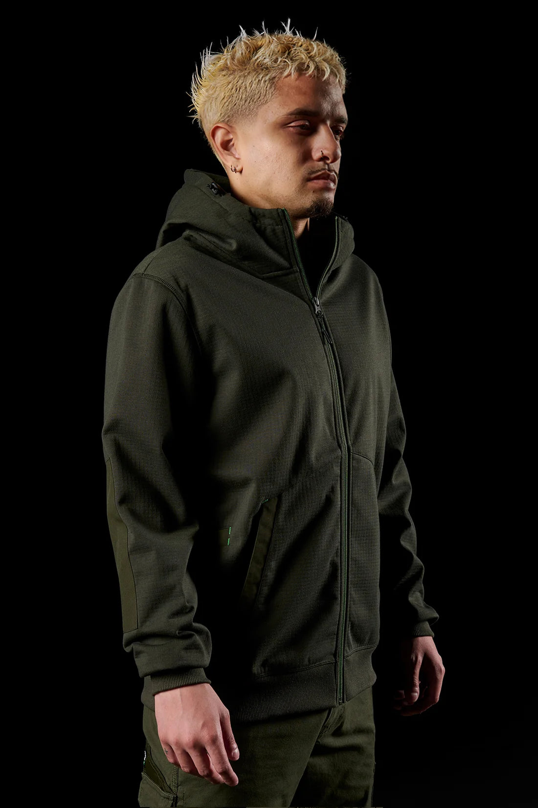 FXD - BONDED 3-LAYER MEMBRANE FLEECE ZIP HOODIE - GREEN