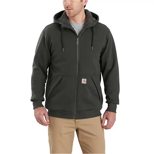 CARHARTT - RAIN DEFENDER LOOSE FIT MIDWEIGHT SHERPA-LINED FULL-ZIP SWEATSHIRT - 103308-026