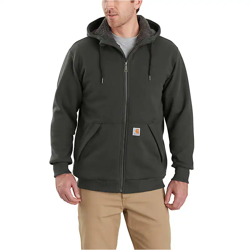 CARHARTT - RAIN DEFENDER LOOSE FIT MIDWEIGHT SHERPA-LINED FULL-ZIP SWEATSHIRT - 103308-306