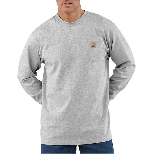 CARHARTT - LOOSE FIT HEAVYWEIGHT LONG-SLEEVE POCKET T-SHIRT - K126-HGY