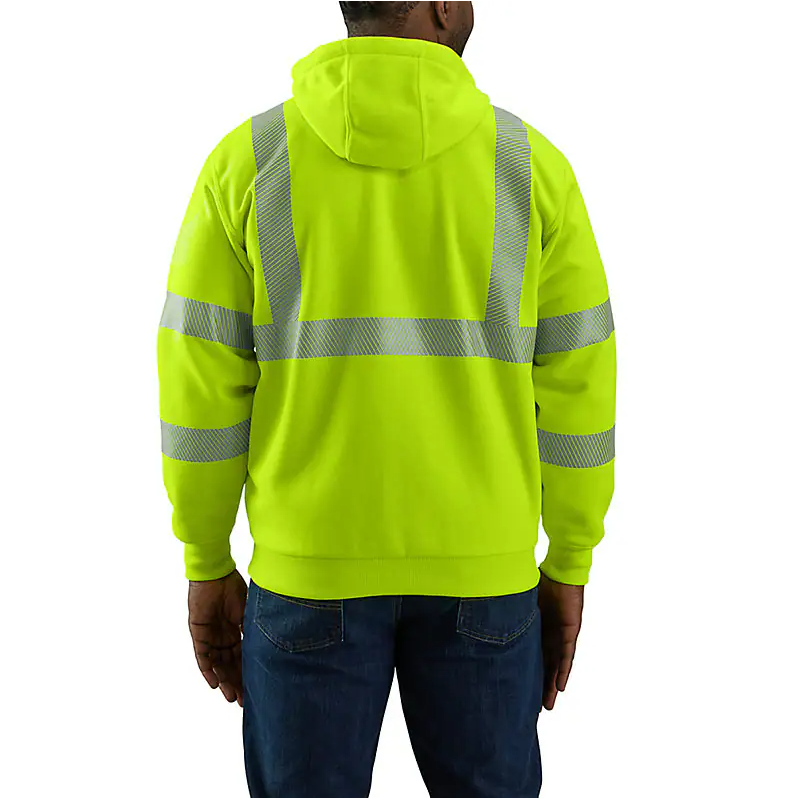 CARHARTT - HIGH VISIBILITY RAIN DEFENDER LOOSE FIT MIDWEIGHT THERMAL-LINED FULL-ZIP CLASS 3 SWEATSHIRT - 104988