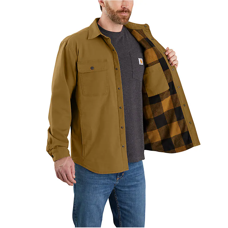 CARHARTT - RUGGED FLEX RELAXED FIT CANVAS FLEECE-LINED SHIRT JAC - 105419