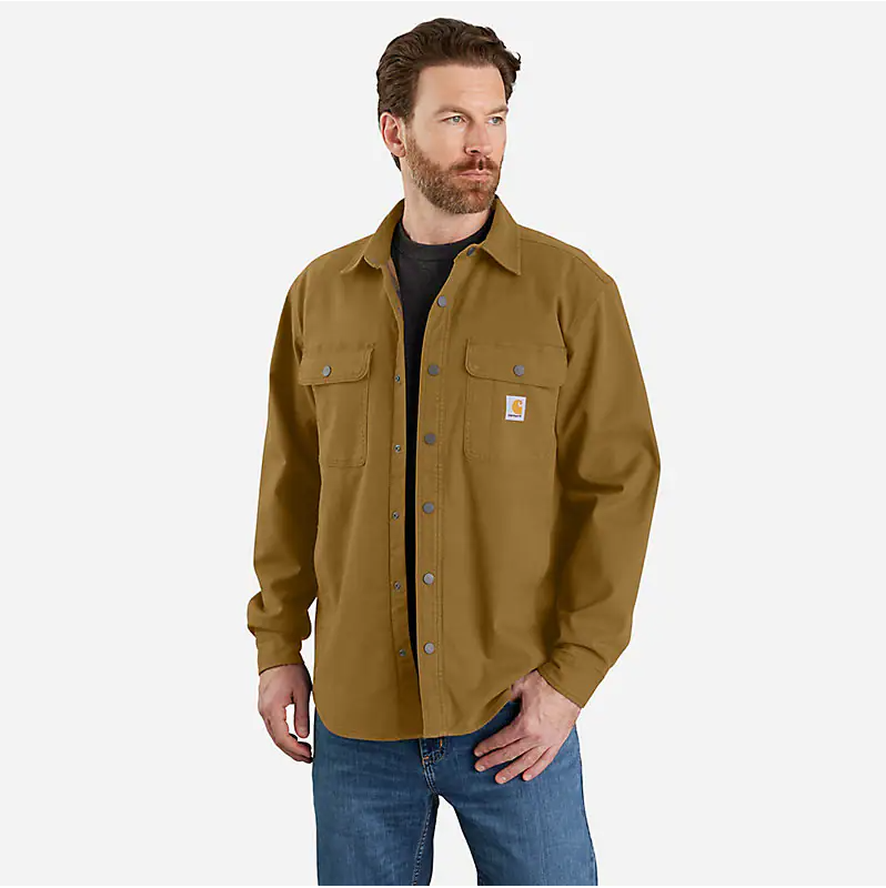 CARHARTT - RUGGED FLEX RELAXED FIT CANVAS FLEECE-LINED SHIRT JAC - 105419