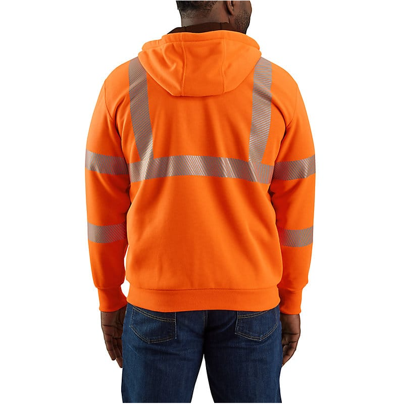 CARHARTT - HIGH VISIBILITY RAIN DEFENDER LOOSE FIT MIDWEIGHT THERMAL-LINED FULL-ZIP CLASS 3 SWEATSHIRT - 104988