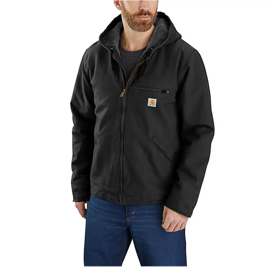 CARHARTT - RELAXED FIT WASHED DUCK SHERPA-LINED JACKET - 104392