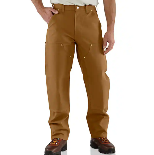 CARHARTT - LOOSE FIT FIRM DUCK DOUBLE FRONT UTILITY WORK PANT - B01-BRN