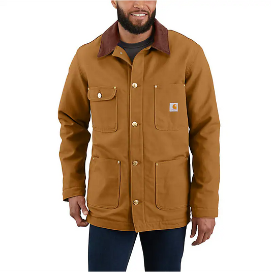 CARHARTT - LOOSE FIT FIRM DUCK BLANKET LINED CHORE COAT - 103825-BRN