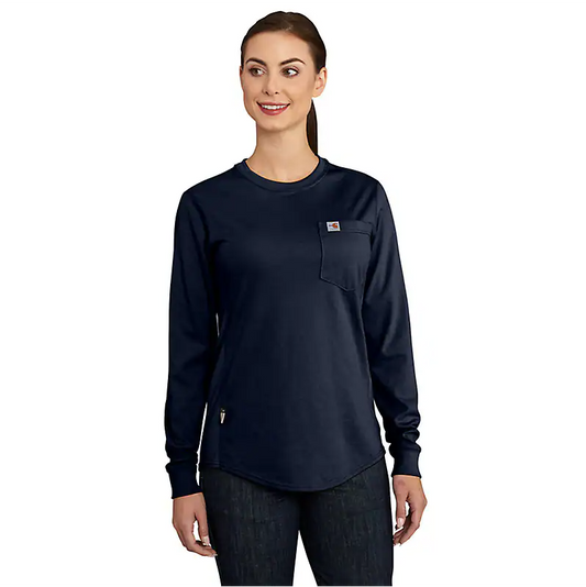 CARHARTT FR - WOMENS FLAME RESISTANT FORCE COTTON LONG SLEEVE CREWNECK T-SHIRT - 102685-410