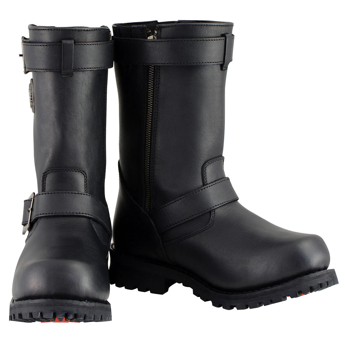 MILWAUKEE LEATHER - MEN'S BLACK LEATHER WIDE-WIDTH 11-INCH CLASSIC ENGINEER MOTORCYCLE BOOT - MBM9020W
