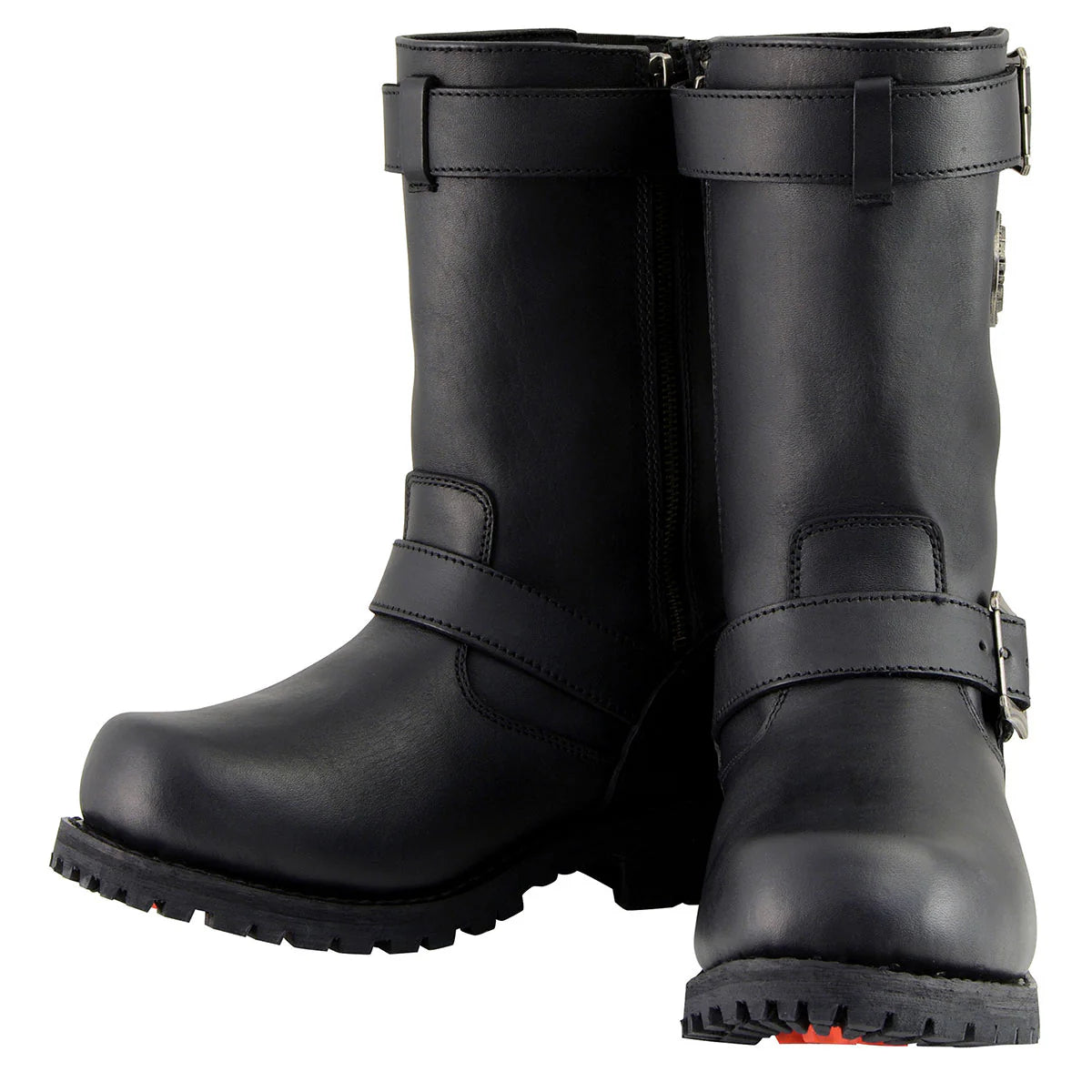 MILWAUKEE LEATHER - MEN'S BLACK LEATHER WIDE-WIDTH 11-INCH CLASSIC ENGINEER MOTORCYCLE BOOT - MBM9020W