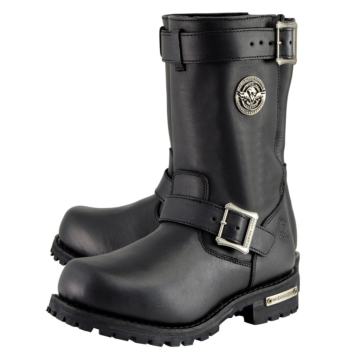 MILWAUKEE LEATHER - MEN'S BLACK 11-INCH CLASSIC ENGINEER MOTORCYCLE LEATHER BOOT - MBM9020