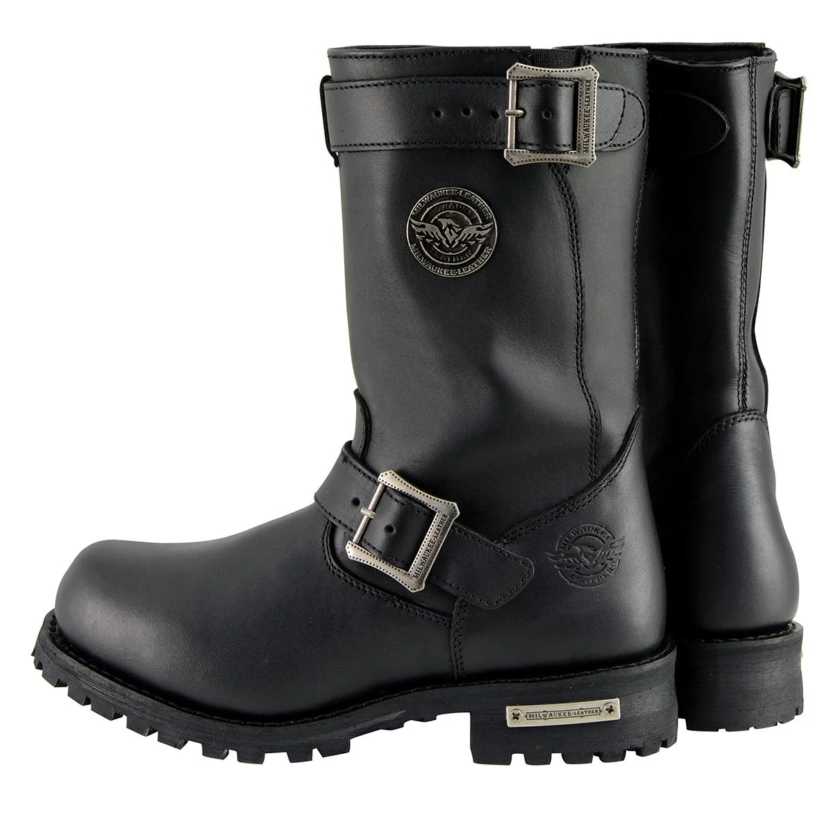 MILWAUKEE LEATHER - MEN'S BLACK 11-INCH CLASSIC ENGINEER MOTORCYCLE LEATHER BOOT - MBM9020