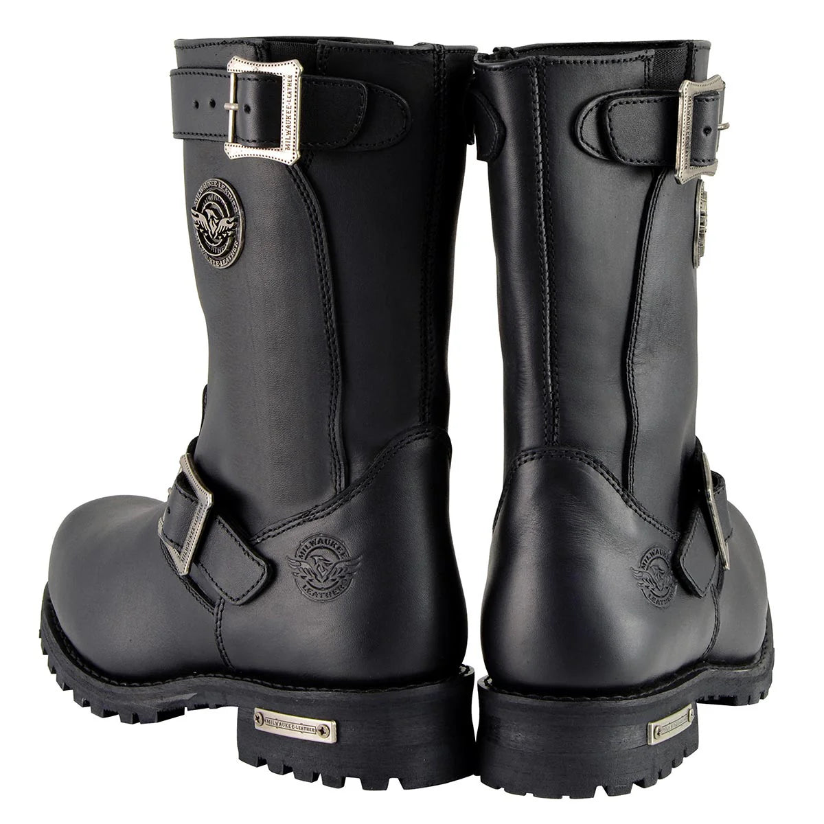 MILWAUKEE LEATHER - MEN'S BLACK 11-INCH CLASSIC ENGINEER MOTORCYCLE LEATHER BOOT - MBM9020
