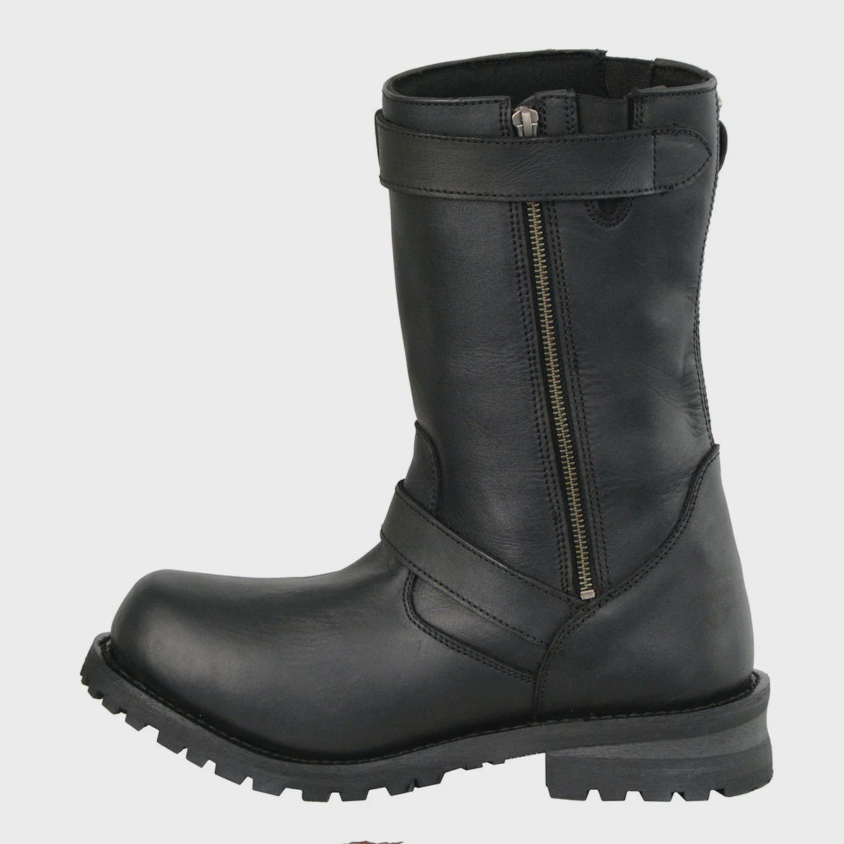 MILWAUKEE LEATHER - MEN'S BLACK LEATHER WIDE-WIDTH 11-INCH CLASSIC ENGINEER MOTORCYCLE BOOT - MBM9020W