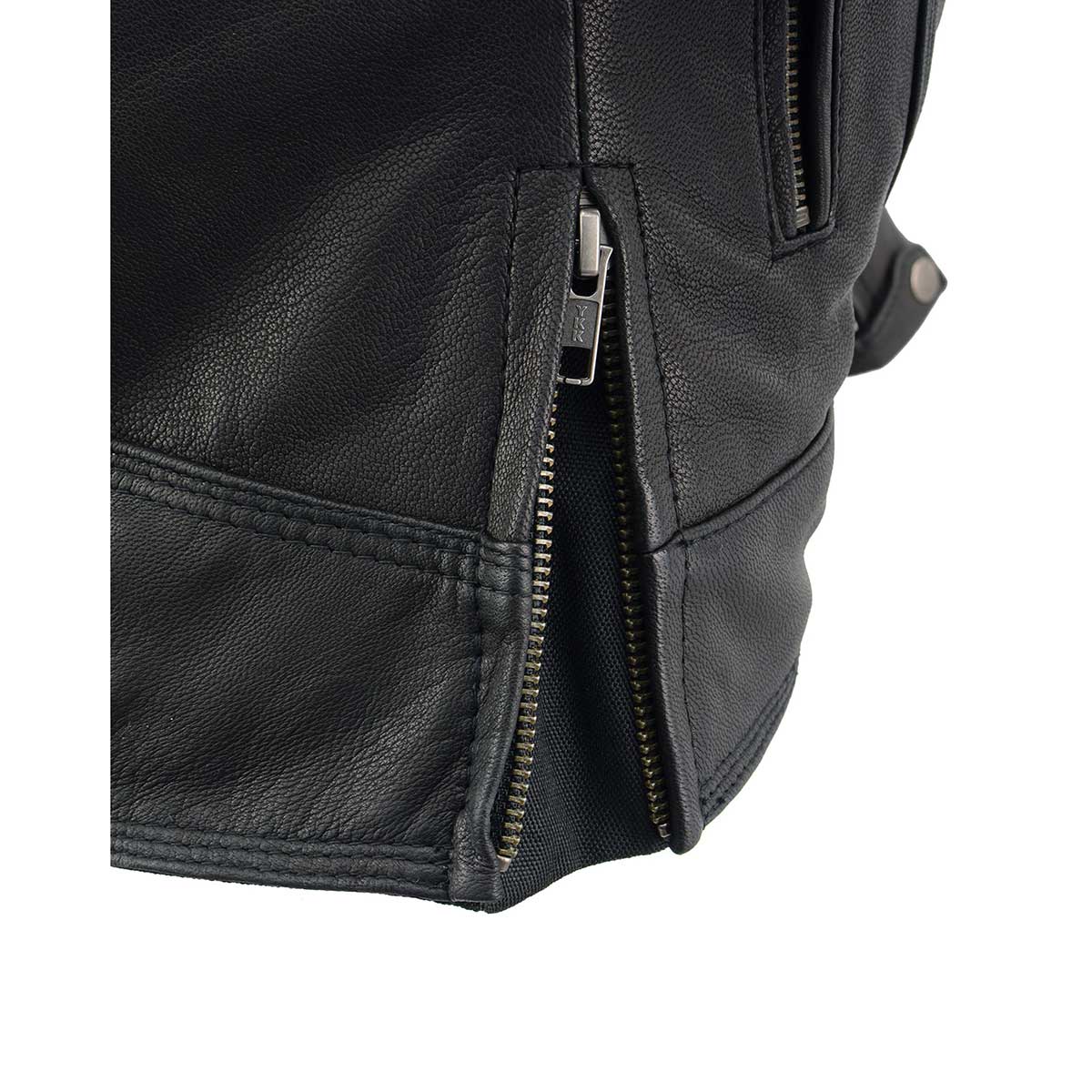 MILWAUKEE LEATHER - WOMEN'S SCOOTER BLACK LEATHER VENTED LIGHTWEIGHT TRIPLE STITCH MOTORCYCLE JACKET - MLL2551