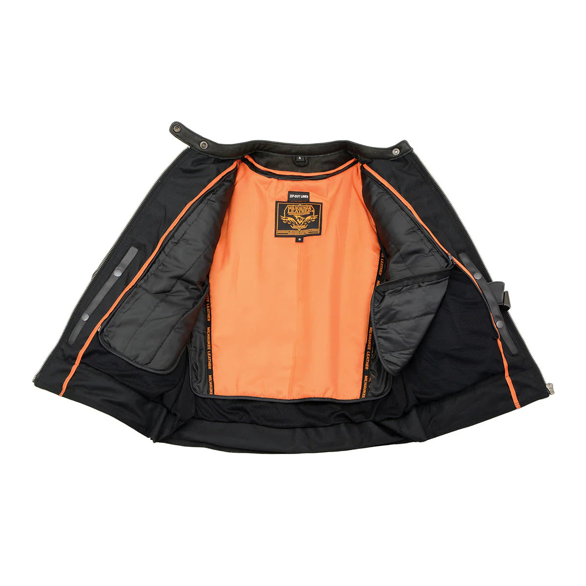 MILWAUKEE LEATHER - WOMEN'S SCOOTER BLACK LEATHER VENTED LIGHTWEIGHT TRIPLE STITCH MOTORCYCLE JACKET - MLL2551