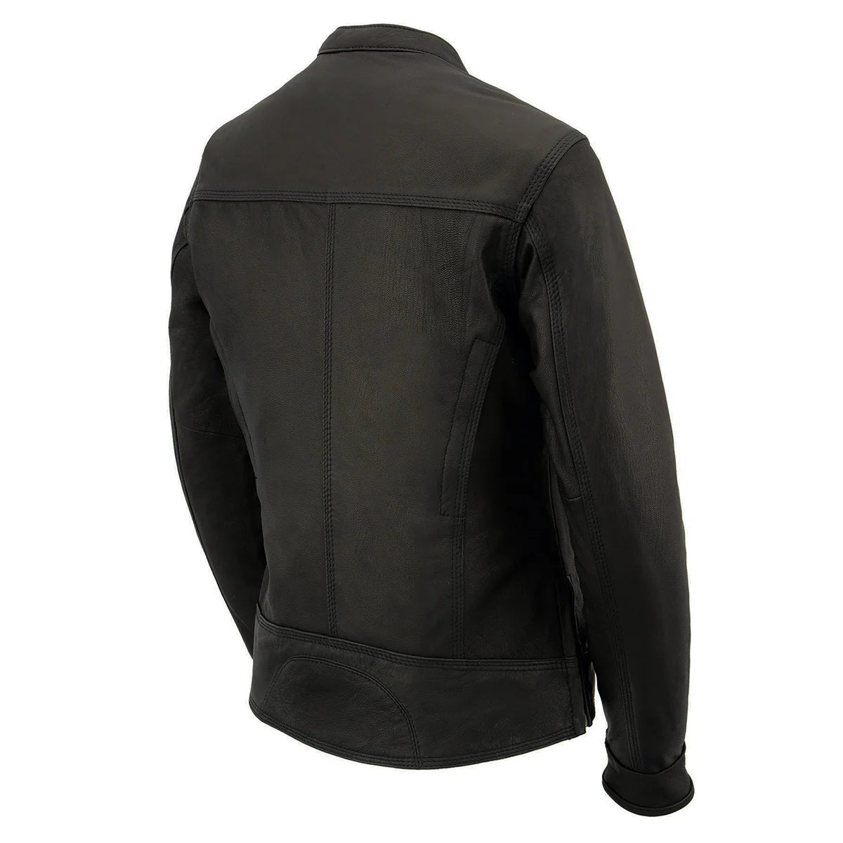 MILWAUKEE LEATHER - WOMEN'S SCOOTER BLACK LEATHER VENTED LIGHTWEIGHT TRIPLE STITCH MOTORCYCLE JACKET - MLL2551