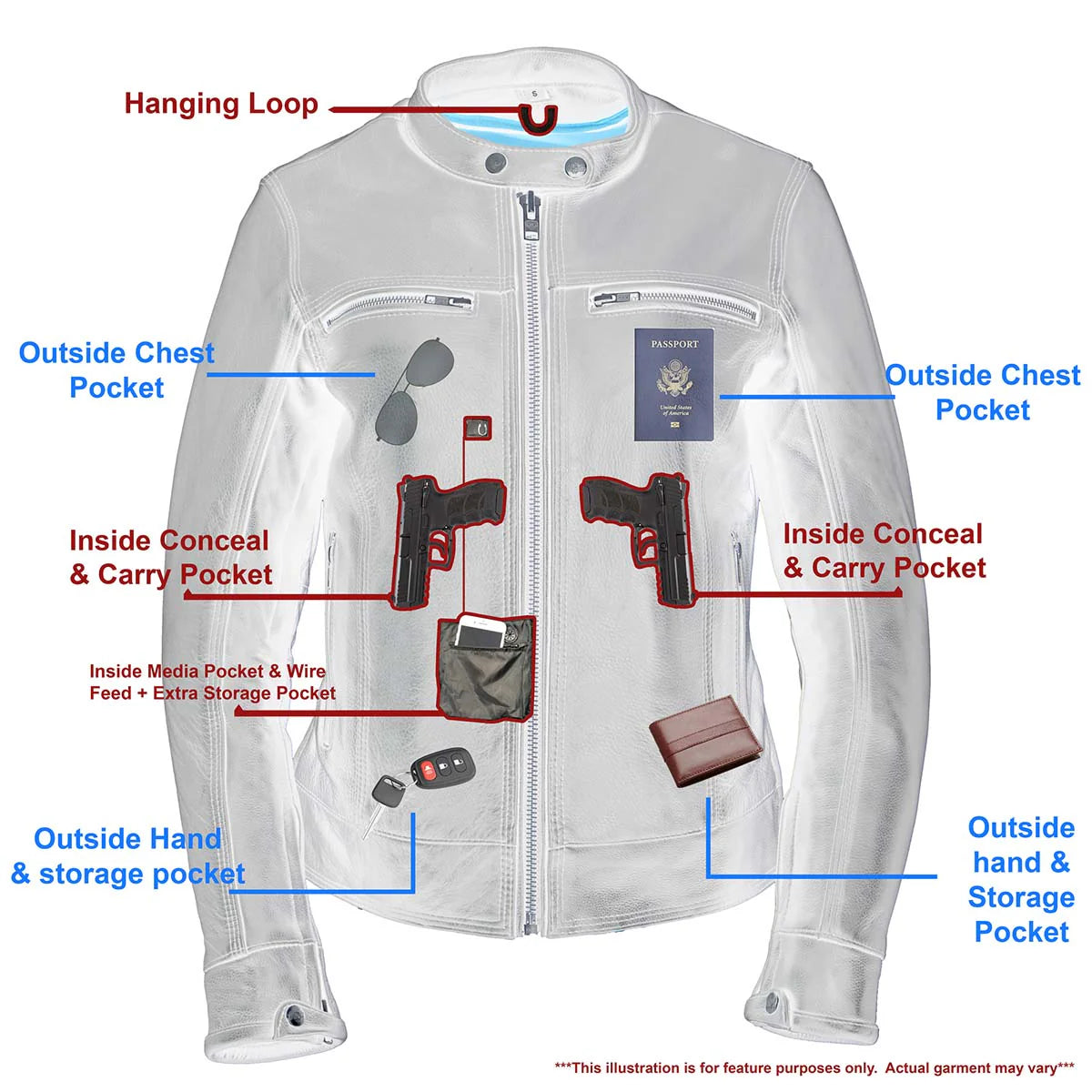 MILWAUKEE LEATHER - WOMEN'S SCOOTER BLACK LEATHER VENTED LIGHTWEIGHT TRIPLE STITCH MOTORCYCLE JACKET - MLL2551